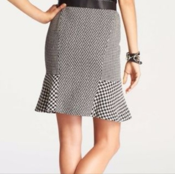NWT Ann Taylor Herringbone Houndstooth Wool Blend Jacket Skirt Set - Picture 5 of 16